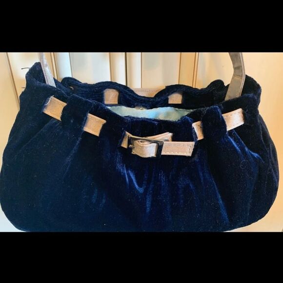 Victoria Secret Blue  Velvet Evening Bag - Picture 1 of 4
